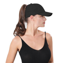 Cappello da Baseball da Donna con Coda di Cavallo Alta, Berretto da Corsa Ad Alte Prestazioni, Berretto Sportivo In Rete Ad Asciugatura Rapida Nero