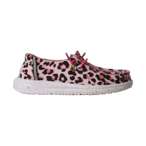 Mocassin à lacets - HEY DUDE - Wendy Y Getaway Lace - Rose Léopard - Enfant Taille 34 - Dessus Textile 1