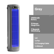 (Grey) KINSCOTER Portable Air Conditioner Fan 2000mAh Quiet Desktop Tower Fan Wall Non-drilling Circulating Fan 3 Speeds Adjustable