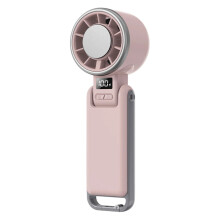 (Pink, United Kingdom) Foldable Handheld Fan 4000mAh Battery Handheld Portable Turbo Fan W/ Ice Cooling & LED Display for Travel Office Home & Outdoor
