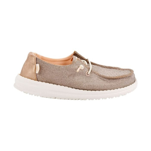 Mocassin à lacets - HEY DUDE - Wendy Y Metallic Sparkle - Enfant - Taille 30 - Rose/Or 1