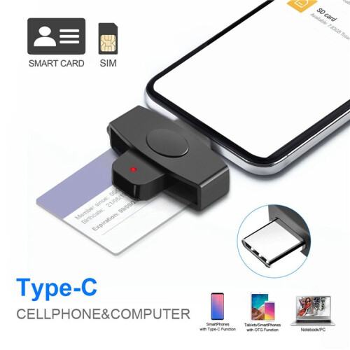 4X CSCR3  CAC Card Reader Type-C Bank Tax Declaration SIM Card/IC Card ID Card Reader 2