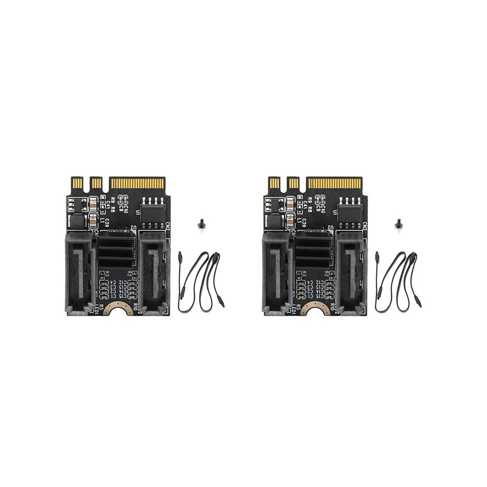 Photos - Laptop Bag 2X M2 to SATA3.0 Expansion Card KEY A+E WIFI M.2 to Hard Disk Adapter Card Without Driver Installation JMB582 Chip