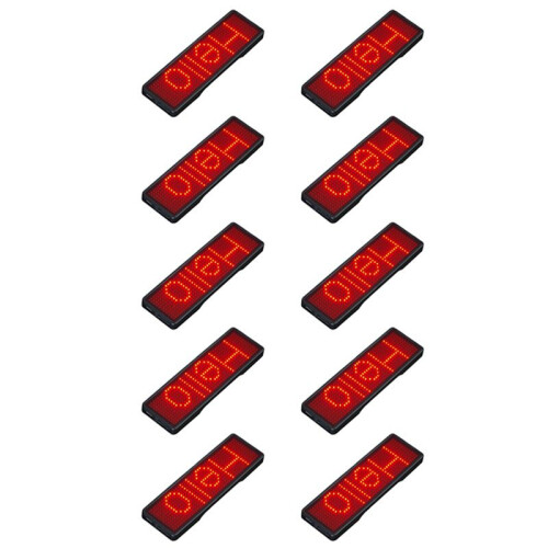 10X  LED Name Badge Rechargeable Light Sign DIY Programmable Scrolling Message Board Display LED,Type 2
