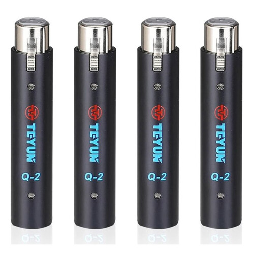 4X TEYUN Q2 Microphone Dynamic Preamplifier 28Db Gain Dynamic Mic Amplifier 48V Metal Structure Q-2 for Live