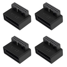 4X PH19B USB 3.0 Internal Header USB3.0 19/20P Socket 90 Degree Adapter Converter for Computer Motherboard