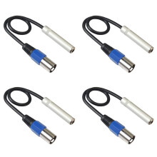 4X 1/4 para Cabo XLR, 1/4 Polegada Balanceado FêMea para XLR Macho Adaptador de ÁUdio EstéReo, um Quarto de Polegada TS/TRS para Conector Macho XLR