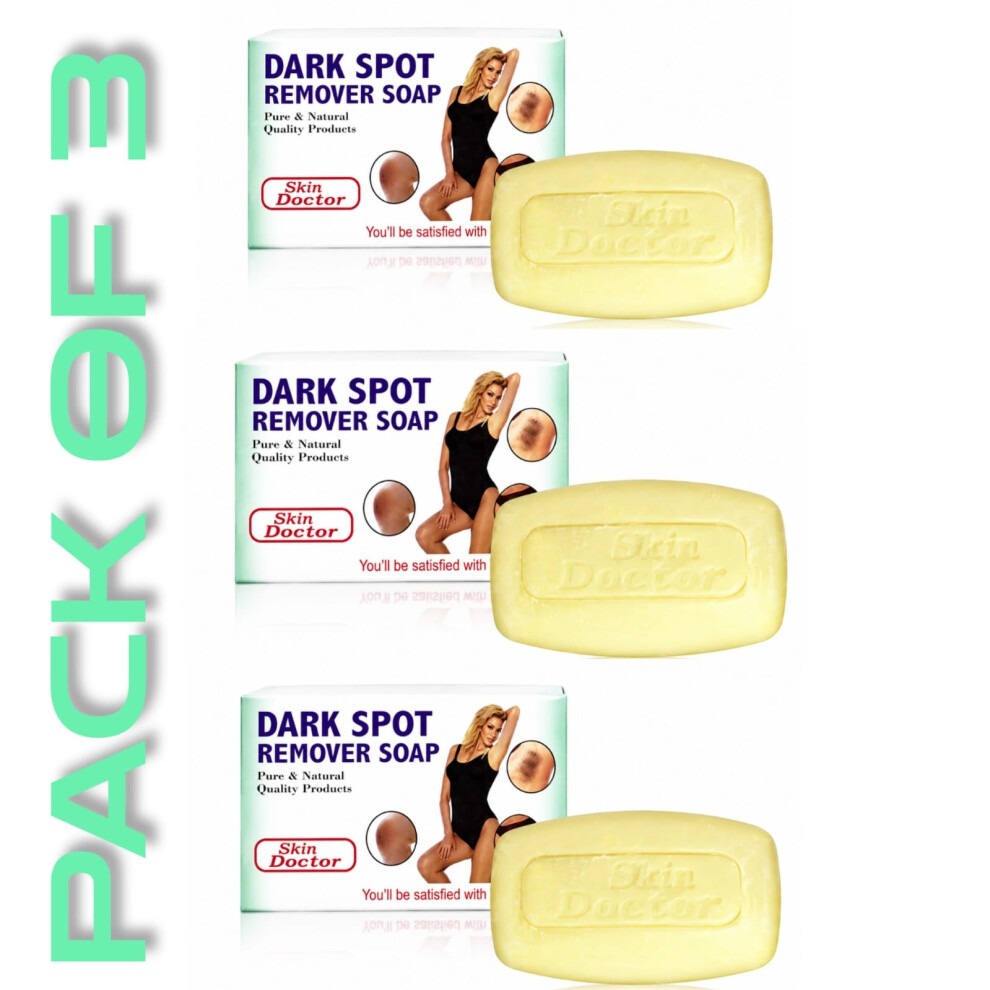 (PACK OF 3) Skin Doctor Dark Spot Remover Natural Soap 90g | Brightening Soap for Face & Body | Marks, Uneven Skin Tone | Deep Cleansing Beauty Bar