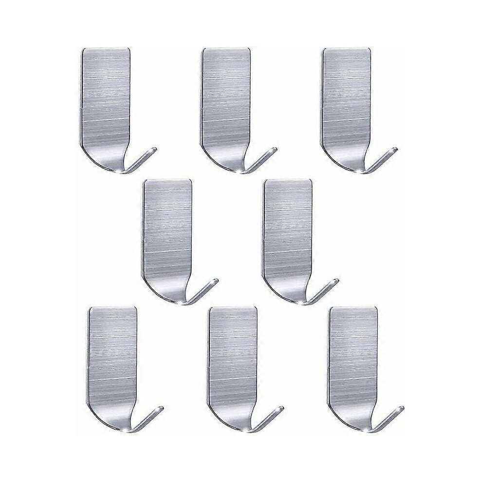 8 Hooks Slender Hook Sticky Hook Towel Hook Clothes Hook Single Hook Stainless Steel Hook Rectangle 3448882280597