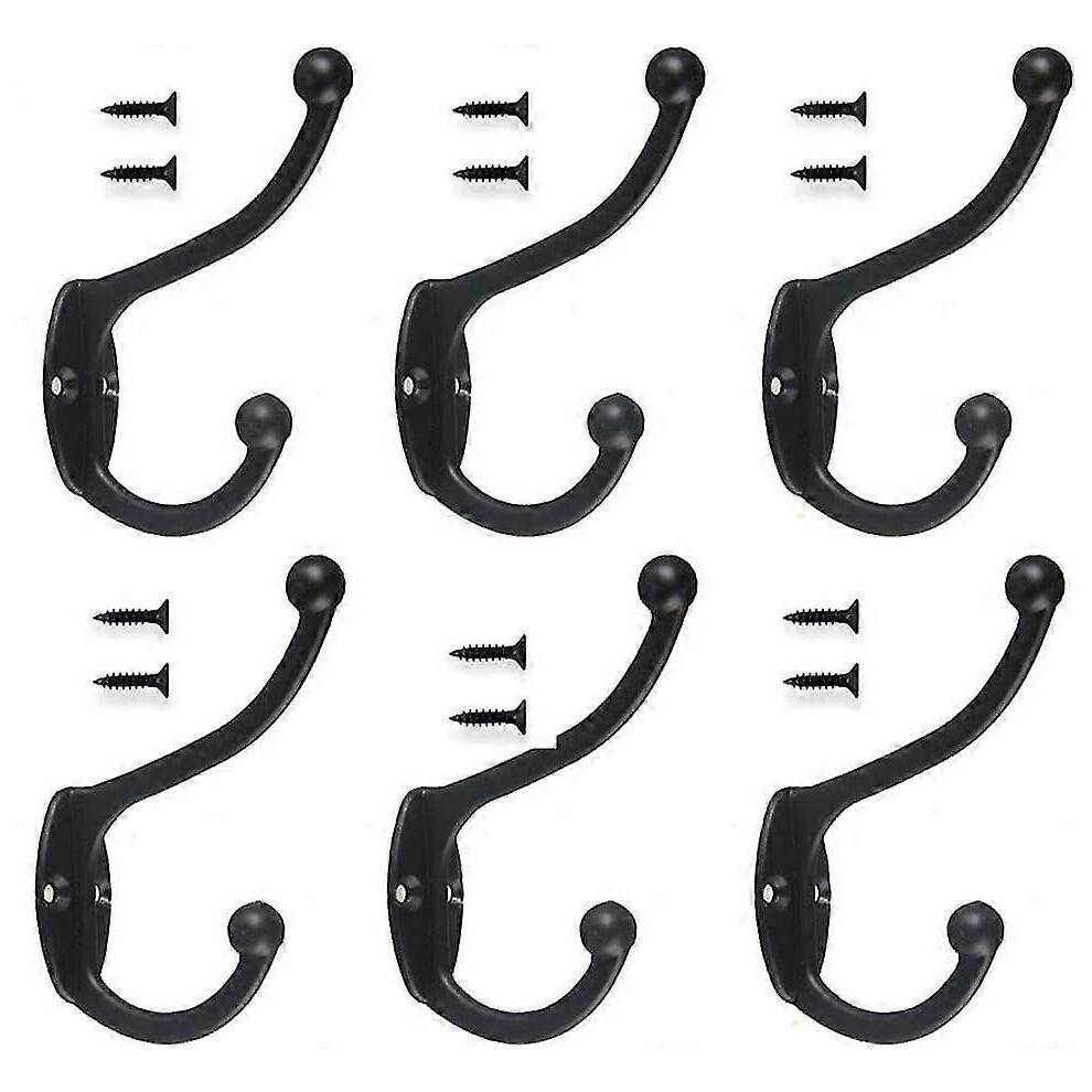 Antique Hooks, 6 Pieces Retro Coat Hooks, Vintage Hooks, Towel Hooks Clothes Hooks Hat Hooks For Bathroom Kitchen Coat Hooks (Black) 4777129351929