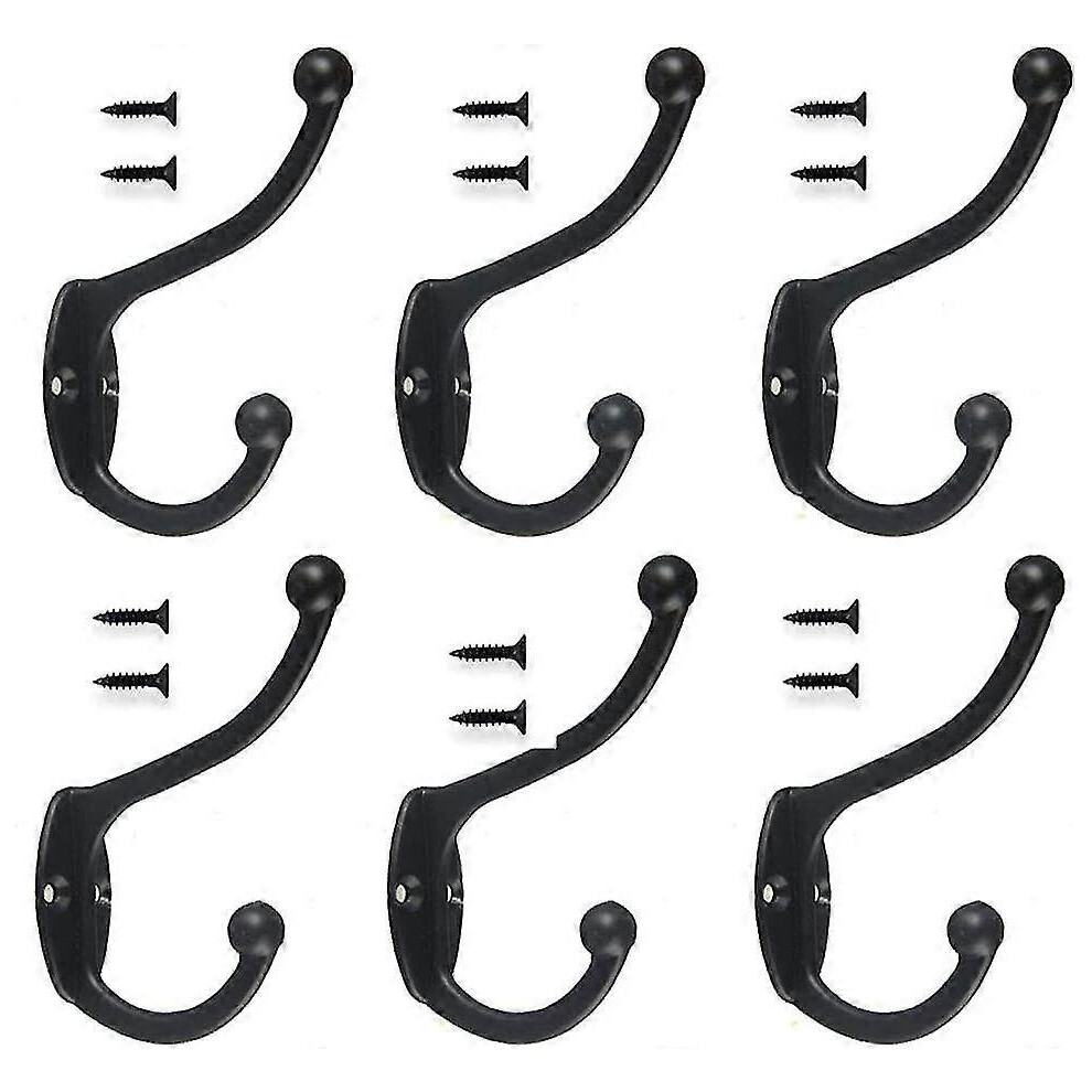 Antique Hooks, 6 Pieces Retro Coat Hooks, Vintage Hooks, Towel Hooks Clothes Hooks Hat Hooks For Bathroom Kitchen Coat Hooks (Black) 4777129351936
