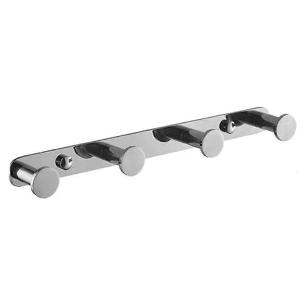 Wall Mounted Towel Hook Coat Hooks With Hooks 304 Stainless Steel Wall Mounted Towel Rack Hooks(4 Hooks, Chrom) 3557559198926