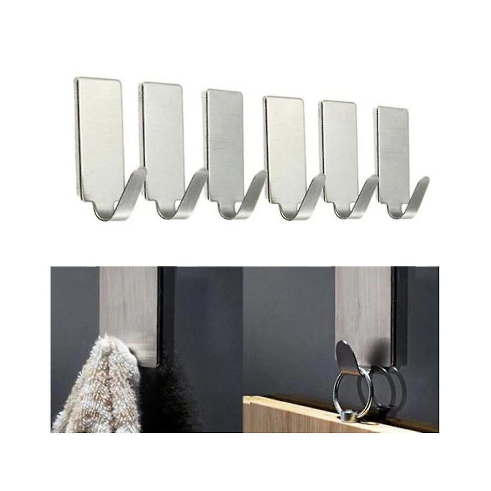 Adhesive Hook, 6 Pcs Wall Adhesive Hook, Self Adhesive Hook, Stainless Steel Adhesive Hook, Stainless Steel Wall Hook, Self Adhesive Wall Hooks 5423855230050