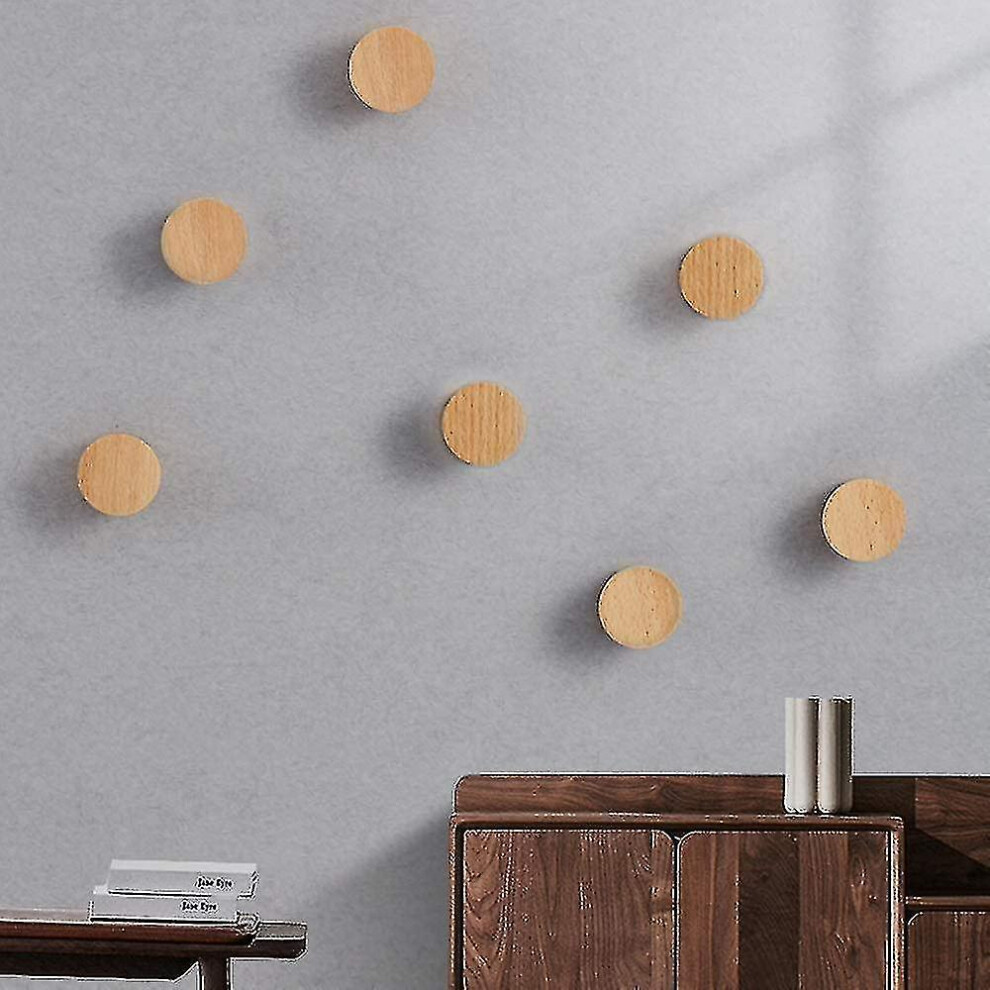 Wood Coat Hook, Wall Hooks 5Pcs Coat Hooks Round Coat Hooks 4552314295451