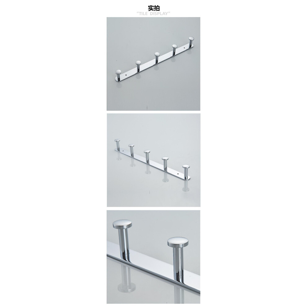 5Towel Hook Towel Hooks Wall Hook Coat Hook Towel Rack Hook Wall Mountï¼Silverï¼34.8*2.5*4Cm 4551748379393