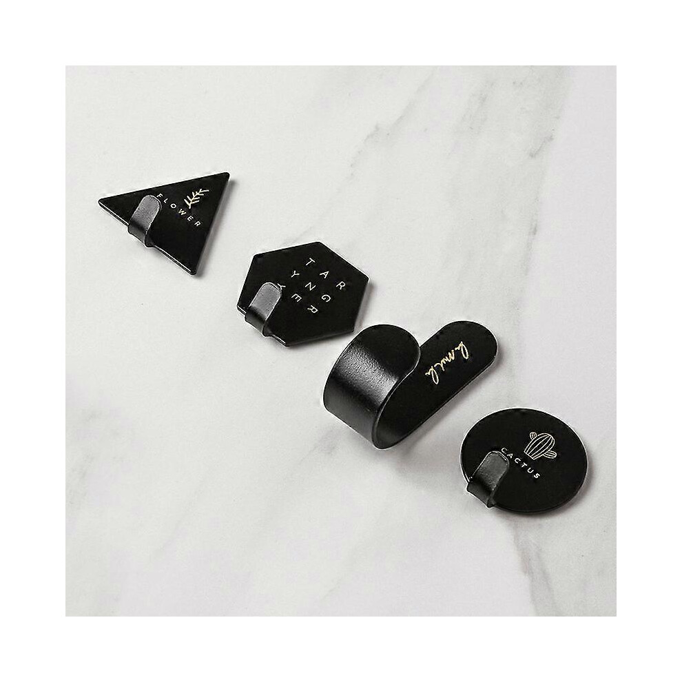 Self Adhesive Hook, Wall Towel Hook Door Hook Waterproof Hook Bracket (4Pcs, Black) 5993662255381