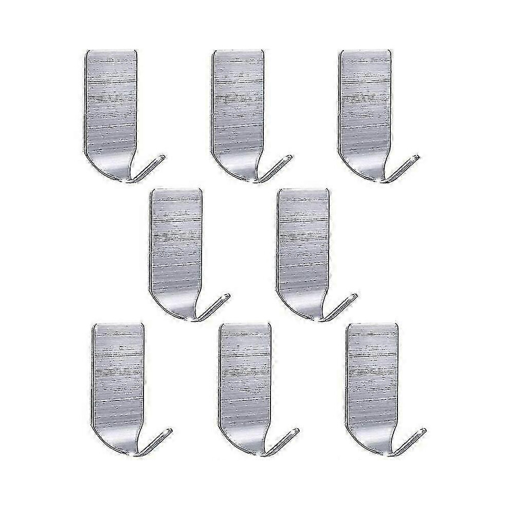 8 Hooks Thin Hook Adhesive Hook Towel Hook Laundry Hook Single Hook Stainless Steel Hook Rectangle 7351392238001