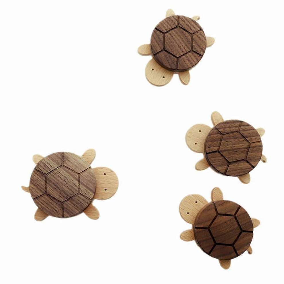 4Pcs Wall Hook,Child Baby Nursery Wood Wall Hook,Natural Turtle Coat Hooks,Wooden Hooks,Children Wall Mounted Hook 8312386185175