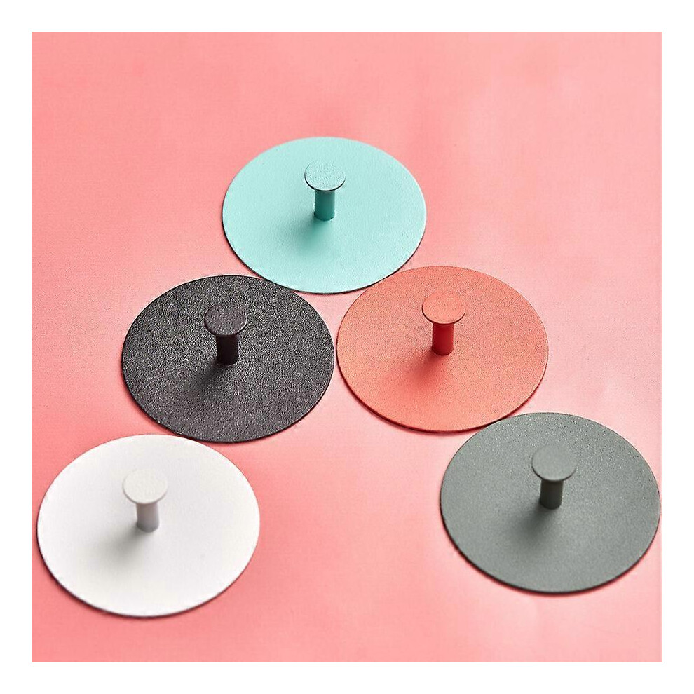 6Pcs Round Hook Bathroom Towel Hook Wall Hanger Hooks Sticky Hangers Stick Hook Door Hook Metal Hooks 8312386185267