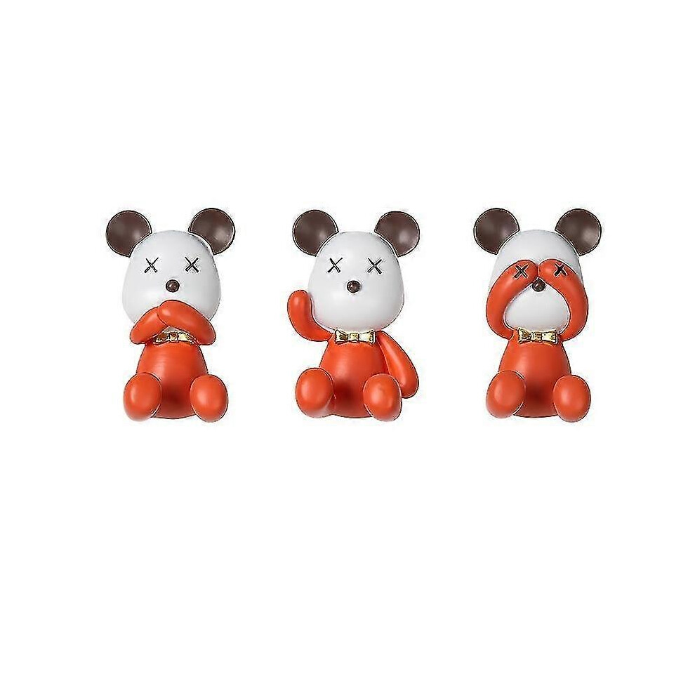 3Pcs Cute Bear Wall Hooks, Decorative Hooks, Sticky Hooks, Key Hooks 4337766123923