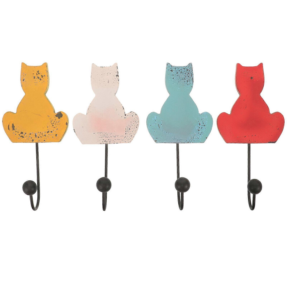 4Pcs Clothes Hooks Metal Hooks Cat Hooks Coat Hanging Hooks Decorative Hooks For Robe Keys 3538249141347