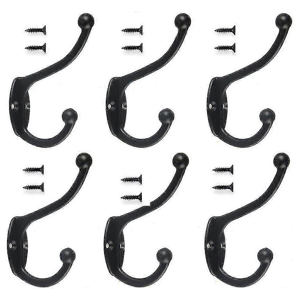 Antique Hooks,6 Pcs Retro Coat Hooks, Vintage Hooks,Towel Hooks(Black) 3523678352587