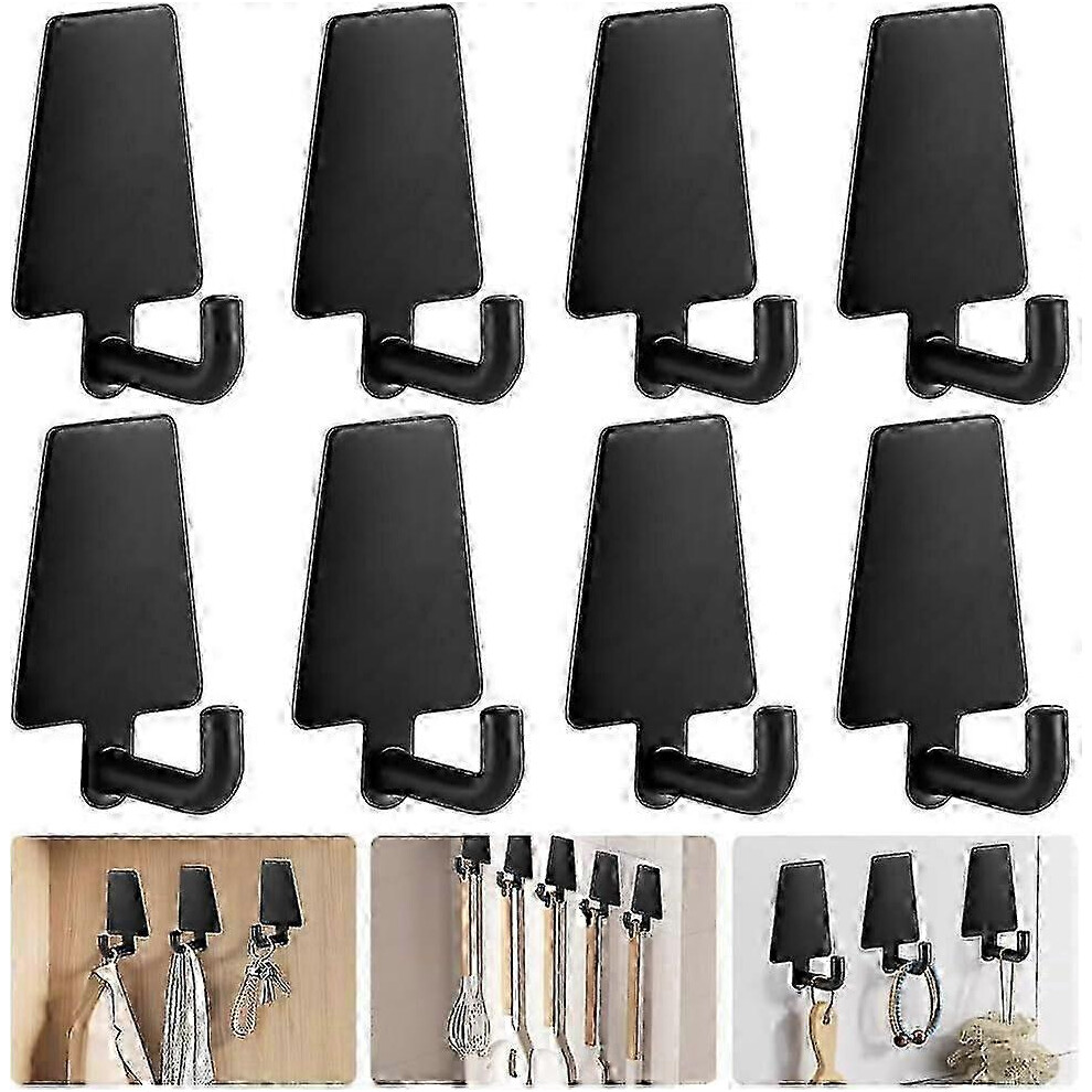 8 Pack Self Adhesive Hooks Stainless Steel Stick On Hooks Heavy Duty Wall Door Hooks Sticky Coat Hooks Bath Towel Hooks Waterproof Robe Hooks 398296205262