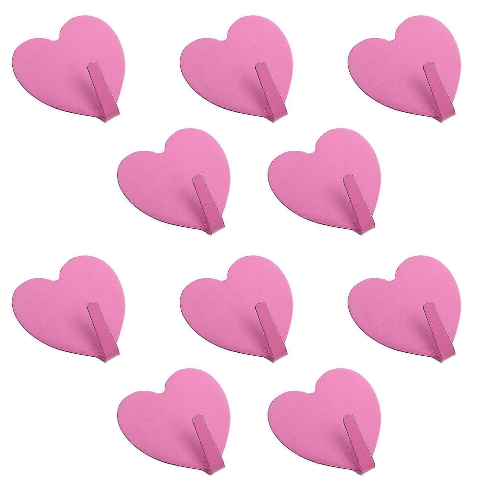 10Pcs Self-Adhesive Hooks No Trace Hooks Colorful Heart Hooks Iron Hook 3523678352617