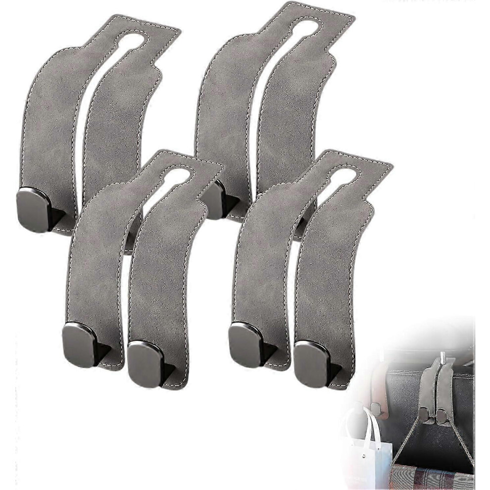 4Pcs,Car Seat Hooks,Car Seat Headrest Hook,Car Storage Hook,Car Hooks For Headrest,Car Handbag Hook (Grey) 3357208201683