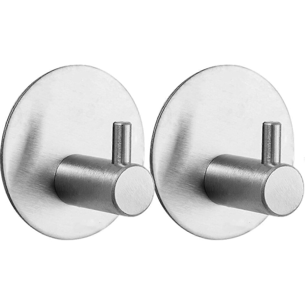 Pieces, Adhesive Hooks Round Hooks 304 Stainless Steel Anti-Rust Wall Adhesive Hooks With Sticky Pad Hook Adhesive Hook (Silver) 3357208201874