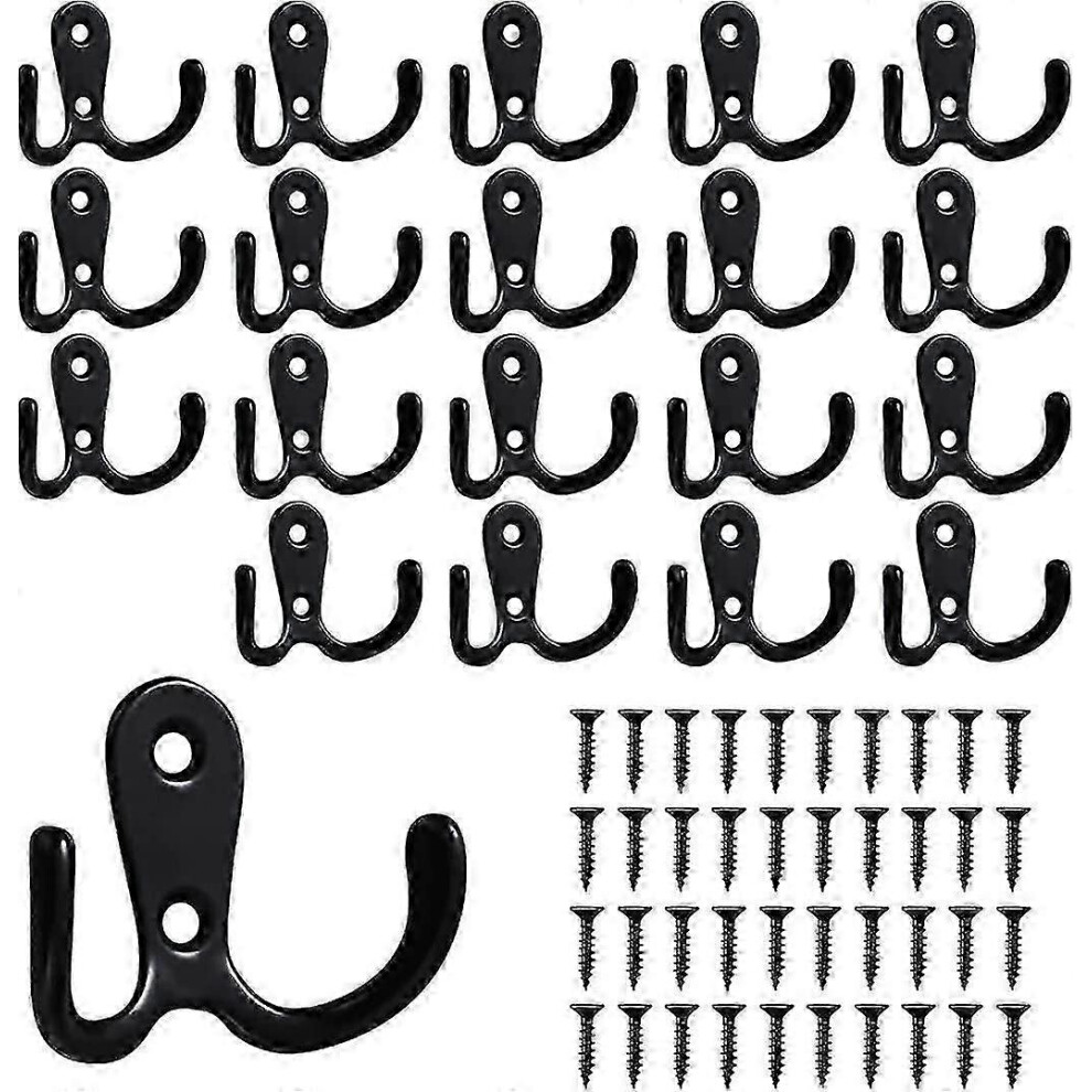20 Pieces Coat Hooks Coat Hooks Coat Rack Key Hooks Double Wall Hooks Cloakroom Coat Hooks With P20250110940 5606615327003