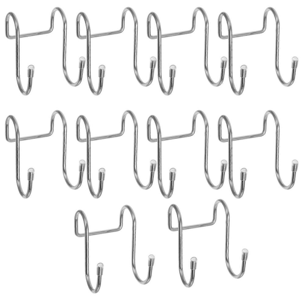 10Pcs Stainless Steel Hooks No Punch Door Back Hanging Hooks Towel Hooks Shower Door Hooks Stainless Steel Over Door Hooks Towel Hooks For Bathroom 8173883119878