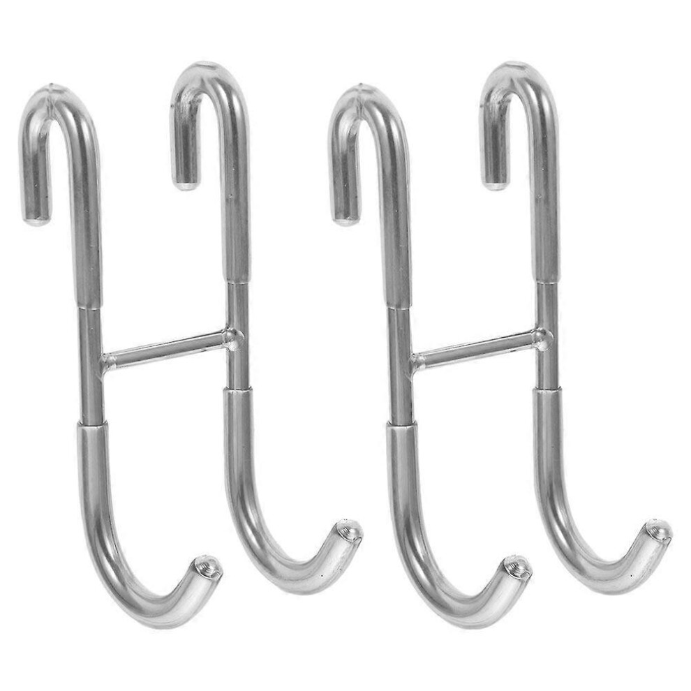 2Pcs Shower Door Hooks Double Hooks Over Bathroom Door Hooks Towel Hanging Hooks 8584502399807