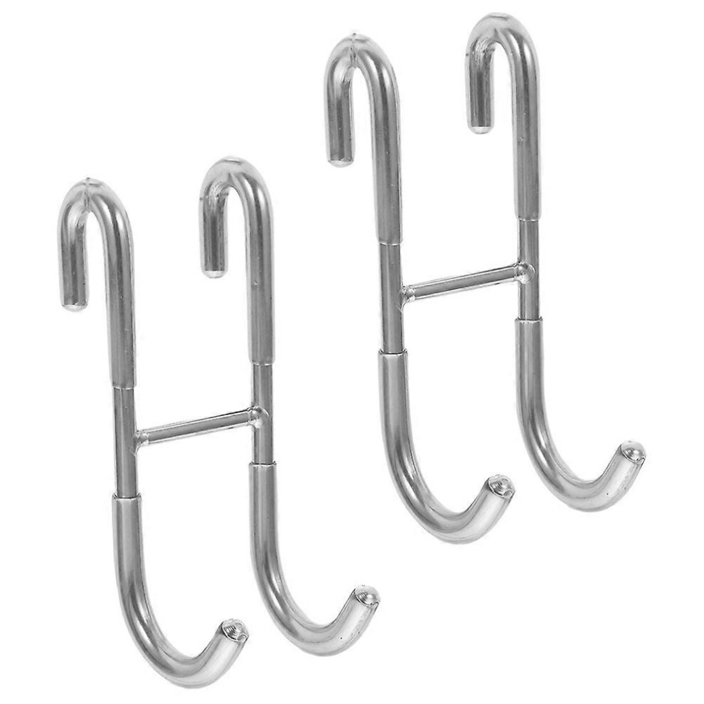 2Pcs Shower Door Hooks Double Hooks Over Bathroom Door Hooks Towel Hanging Hooks 378360164275