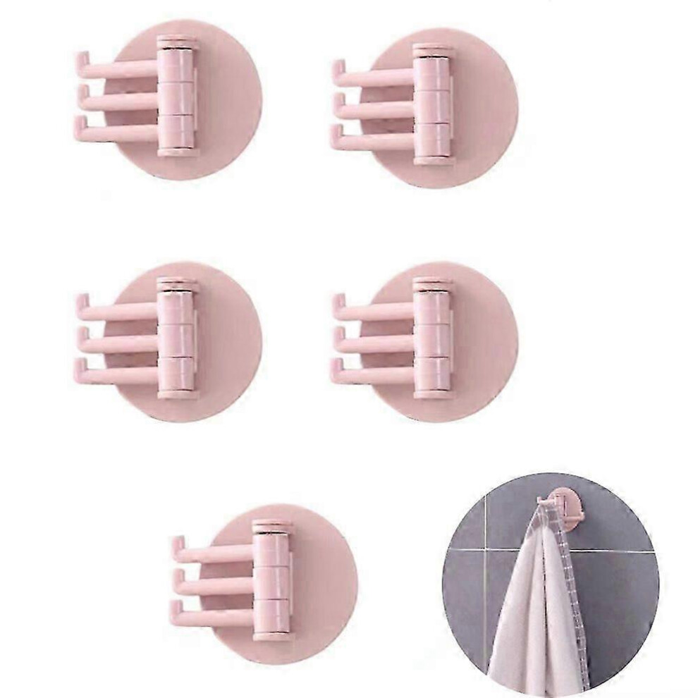 Self-Adhesive Hook Kitchen Creative Wall Hook Wall Adhesive Hook Self-Adhesive Hook No-Drilling Hook Bathroom Hook 5Pcspink 6186676356475