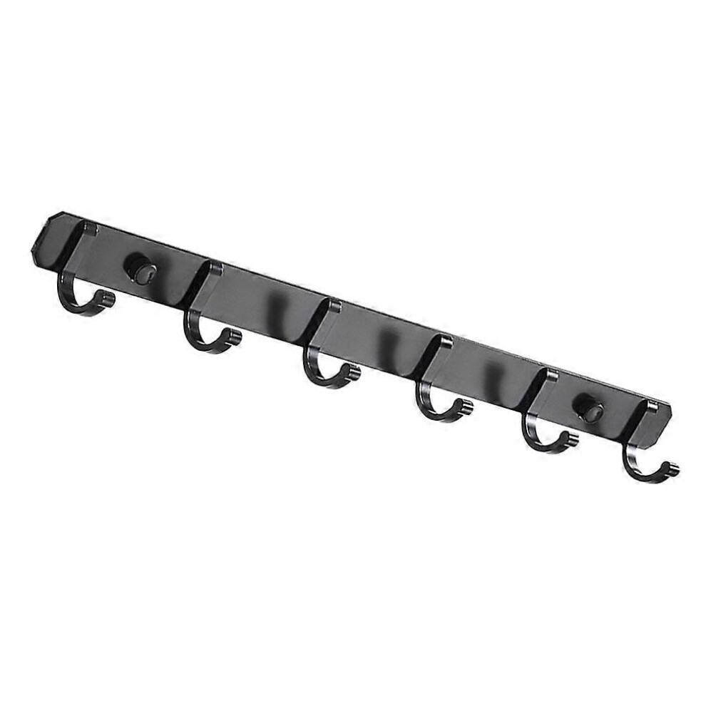 1Pc Hook Wall Rack Bathroom Hook Towels Hook Hanger Home Room Row Hook (Black) 8173883119953