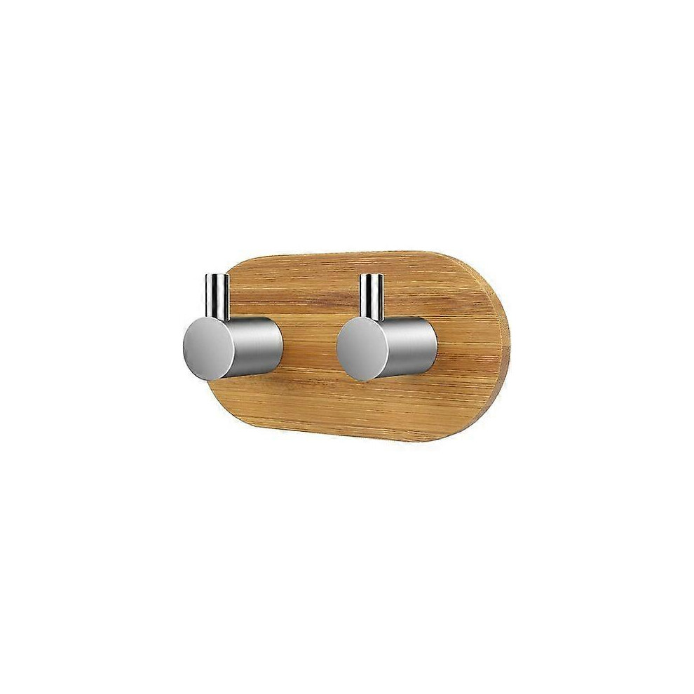 Stainless Steel Bamboo Wood Hook Single Hook Sticky Hook Towel Hook Stainless Steel Bamboo Wood Hook Double Hook 4941273291022