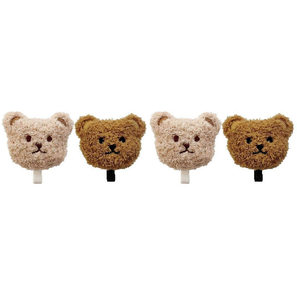 4 Pcs Plush Bear Hooks Sticky Hooks Bathroom Hooks Kitchen Wall Hooks Key Hooks 7407646310891