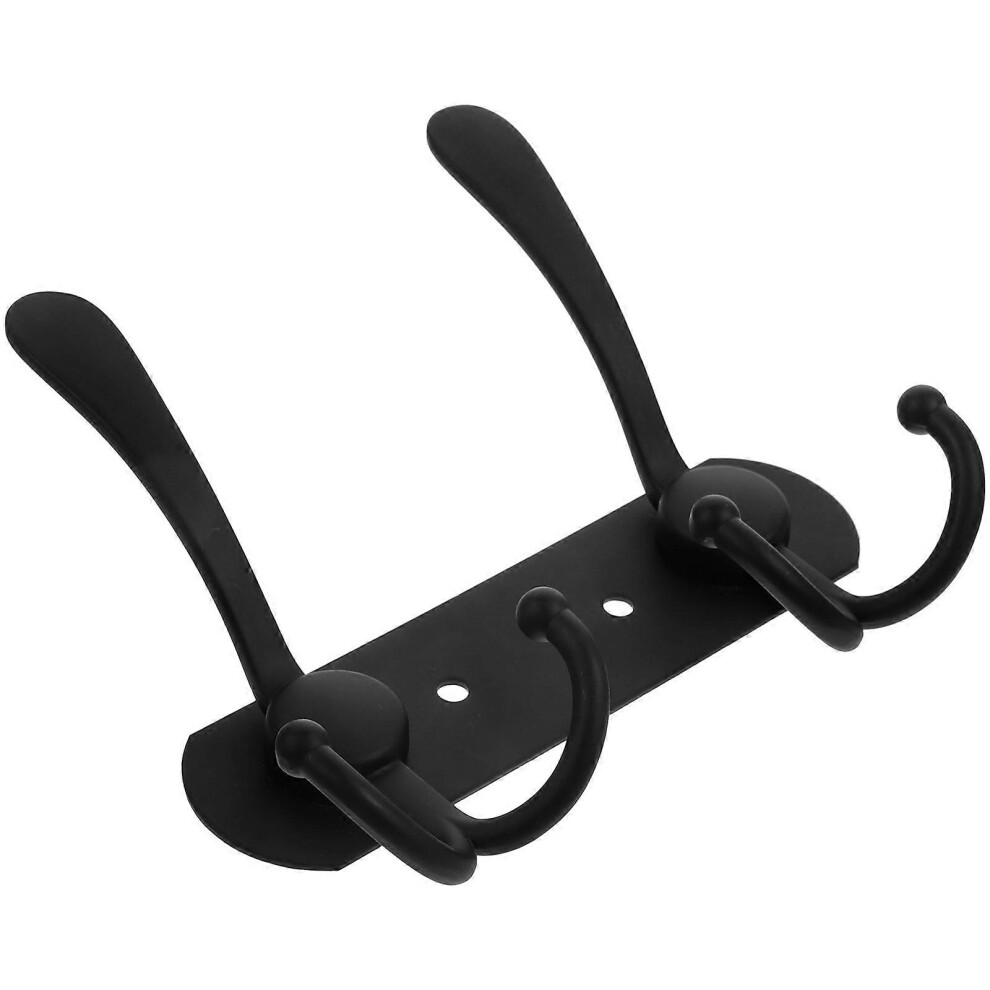 Wall Mounted Hook Household Hook For Towels 2Pcs Black Hooks 3635755215965