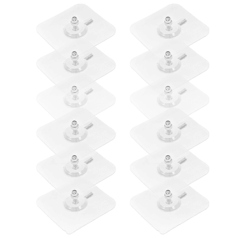 Adhesive Wall Screw Hooks For Hooking 12Pcs Transparent Pvc Hooks 7622203334152