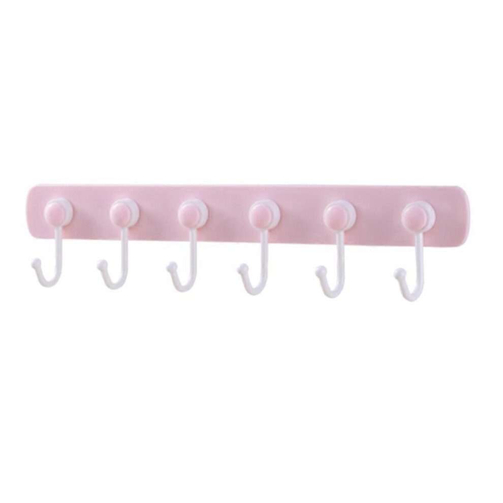 Adhesive Hooks Of Punch Hook For Items Hanging 6 Hooks Pink 4039897136871