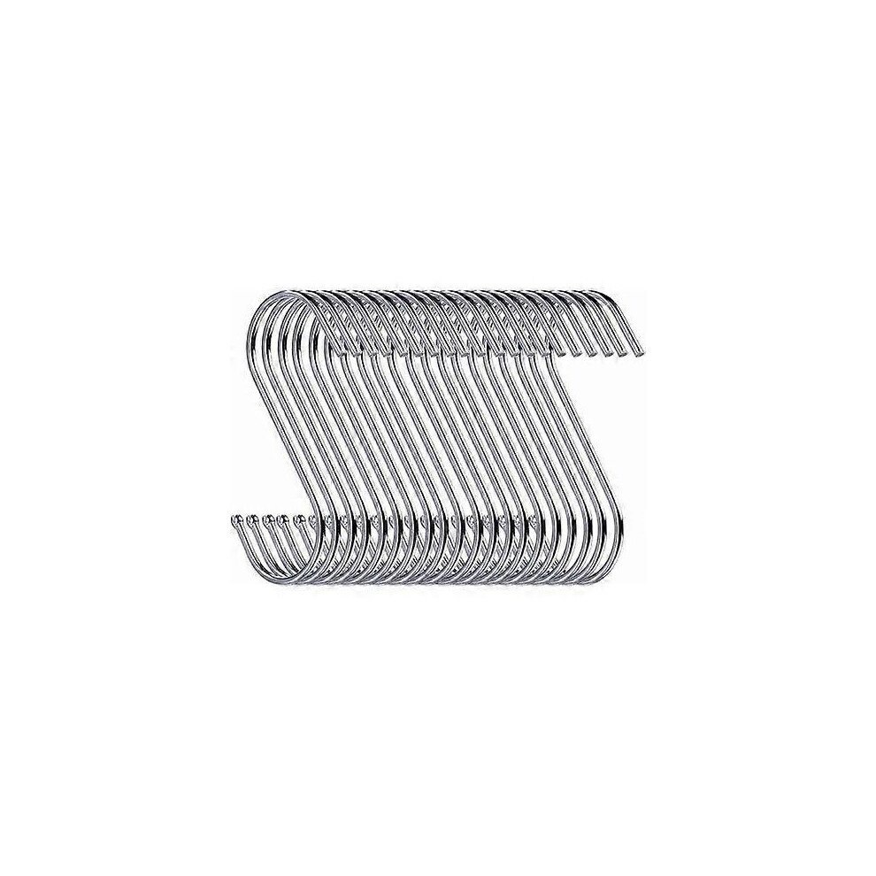 10 Pack S Hooks, 9Cm Hanging Hooks, Wardrobe Hooks, Hanging Hooks, Hangers (Silver) 4039897136956
