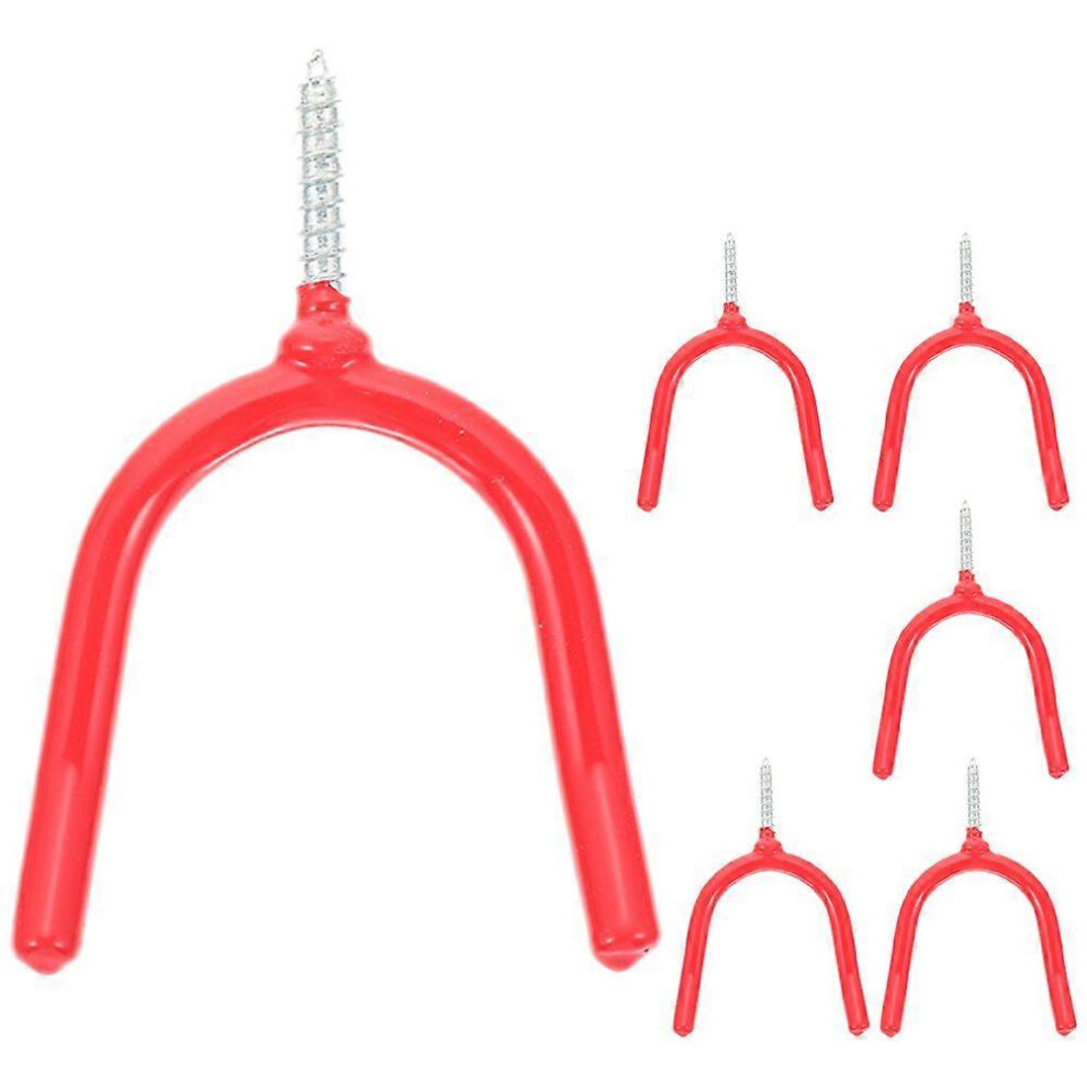6Pcs Garage Hooks Multi-Function Hooks Storage Utility Hooks Wall Storage Hooks Metal Hooks Red 8213134115270