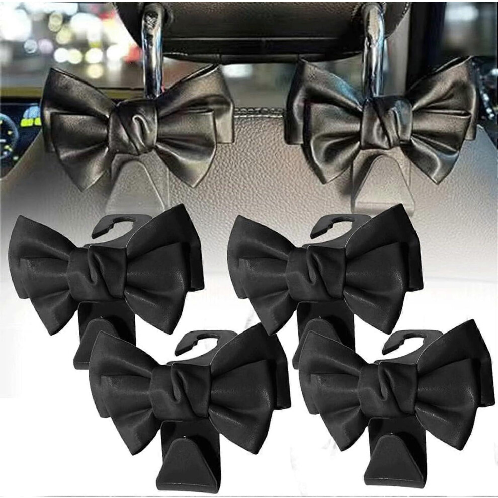 4Pcs Car Bag Hooks Car Hooks Headrest Hooks Cute Bow Car Seat Headrest Hook Car Bag Hooks For Car Hooks For Bags And Bags Car Seat Hooks For Headrest 8311382302845
