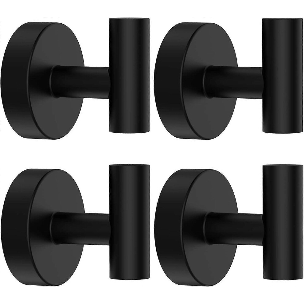 Towel Hooks, 4-Pack Black Wall-Mounted Coat Hooks, Bathroom Door Hooks, Black Towel Hooks, Bathroom Hooks [Tt] 4113798263086