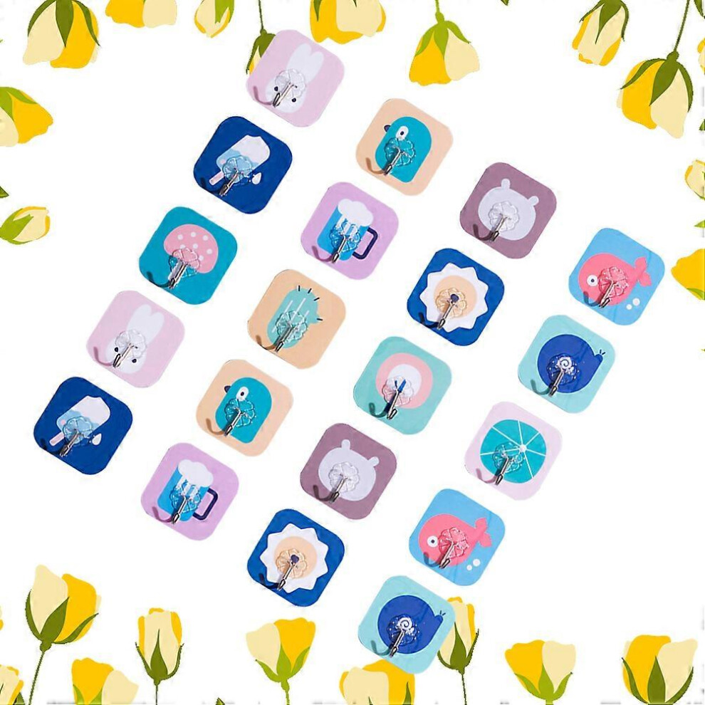 Wall Hook Adhesive Hook For Home Use 20Pcs Cartoon Plastic Hooks 3399199298167