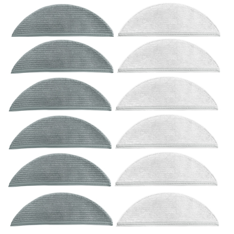 12Pcs Cleaning Mop Cloth And Washable Cloth Sweeping Robot Replacement Accessories For Lydsto R1 Gray/White 6031480949484