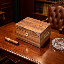 WestWood Cigar Humidor High Gloss Mahogany with Fingerprint Lock Large Box CH06