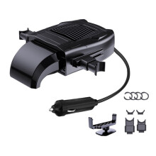 Aquecedor de Carro EléTrico 12V Refrigerando e Painel de Aquecimento Do Ventilador de Aquecimento Assento-Aquecedor 150W 360 Graus AjustáVel (Preto)