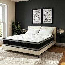 (Double 135x190x26cm) Bednew Memory Foam Hybrid Pocket Sprung Mattress Medium Firm Mattresses